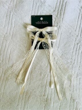 Wild Fable Cream Lace Ribbon Hair Clips
